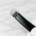 Men’s Rectangular Luxury Watch – Black Dial, Roman Numerals & Leather Strap