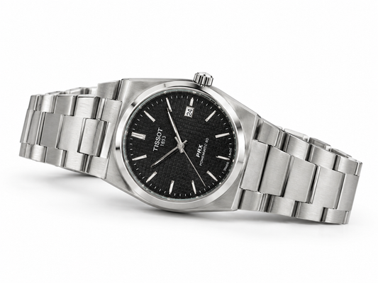 Men's Steel Sports Watch Integrated Bracelet, Textured Dial, Date Window