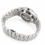 Men’s Semi-Automatic Steel Watch – Fluted Bezel, Champagne Textured Dial & Date Display