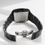 Curen Men's Square Chronograph Watch – Skeleton Dial, Steel Bracelet, 2 Finish Options