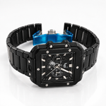 Curen Men's Square Chronograph Watch – Skeleton Dial, Steel Bracelet, 2 Finish Options
