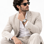Men's Leather Watch – Water Resistant, Date Display