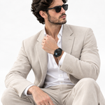 Men's Leather Watch – Water Resistant, Date Display