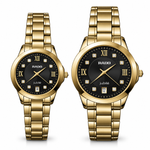 His & Hers Couple Watch Set | Roman Numeral Dial with Date