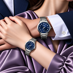 His & Hers Couple Watch Set | Roman Numeral Dial with Date