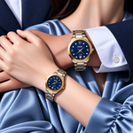 His & Hers Couple Watch Set | Roman Numeral Dial with Date
