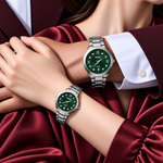 His & Hers Couple Watch Set | Roman Numeral Dial with Date
