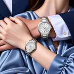 His & Hers Couple Watch Set | Roman Numeral Dial with Date