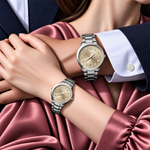 His & Hers Couple Watch Set | Roman Numeral Dial with Date