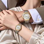 His & Hers Couple Watch Set | Roman Numeral Dial with Date