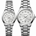 His & Hers Couple Watch Set | Roman Numeral Dial with Date