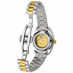 Men’s Two-Tone Automatic Watch – Silver Dial, Gold Bezel, Diamond-Style Markers & Date Display