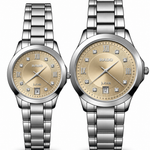 His & Hers Couple Watch Set | Roman Numeral Dial with Date