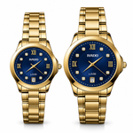 His & Hers Couple Watch Set | Roman Numeral Dial with Date