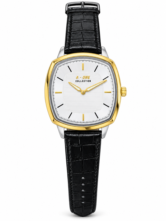 Men's Square Dial Watch – White / Gold – product