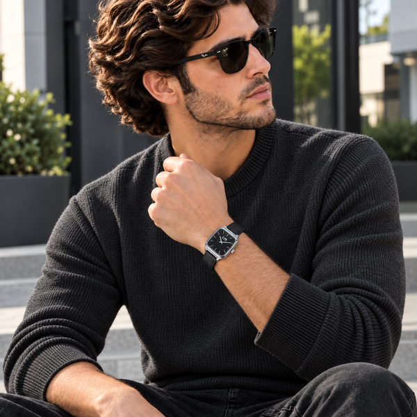 Men's Urban Square Watch – Black / Silver – model
