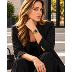 Women’s Elegant Bracelet Watch – Fluted Bezel, Crystal-Style Markers & Date