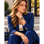 Women’s Elegant Bracelet Watch – Fluted Bezel, Crystal-Style Markers & Date
