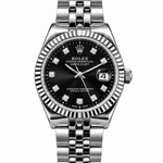 Women’s Elegant Bracelet Watch – Fluted Bezel, Crystal-Style Markers & Date