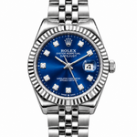 Women’s Elegant Bracelet Watch – Fluted Bezel, Crystal-Style Markers & Date