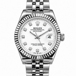 Women’s Elegant Bracelet Watch – Fluted Bezel, Crystal-Style Markers & Date