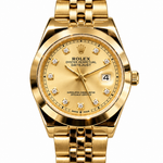 Women’s Classic Bracelet Watch – Smooth Bezel, Crystal-Style Markers & Date