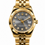 Women’s Classic Bracelet Watch – Smooth Bezel, Crystal-Style Markers & Date