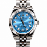 Women’s Classic Bracelet Watch – Smooth Bezel, Crystal-Style Markers & Date